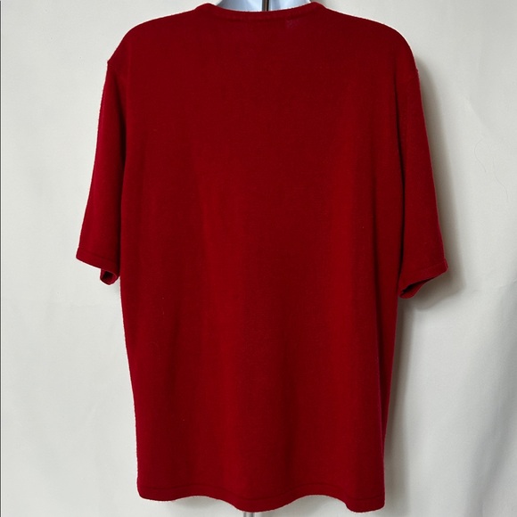 Lord & Taylor Dark Red Women’s Size 1X Short Sleeves Pullover Crewneck Sweater - Picture 4 of 4